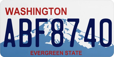 WA license plate ABF8740