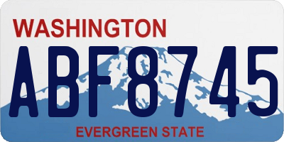WA license plate ABF8745