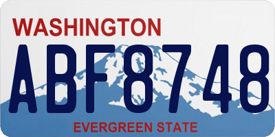 WA license plate ABF8748