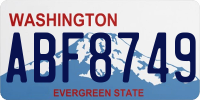 WA license plate ABF8749