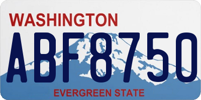 WA license plate ABF8750
