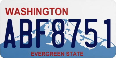WA license plate ABF8751