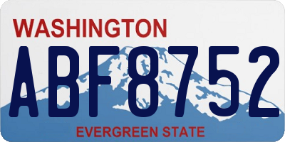 WA license plate ABF8752