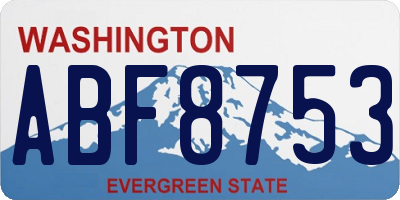 WA license plate ABF8753