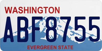 WA license plate ABF8755