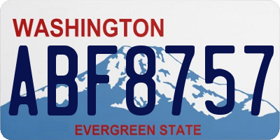 WA license plate ABF8757