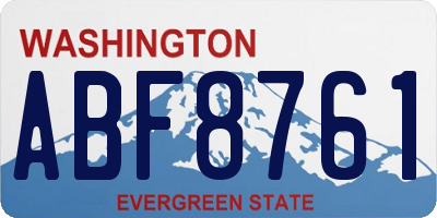 WA license plate ABF8761