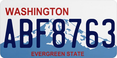 WA license plate ABF8763