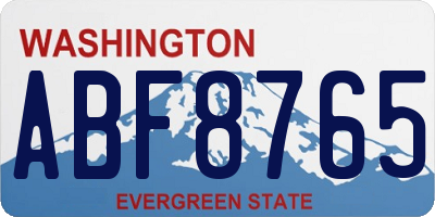 WA license plate ABF8765