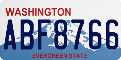 WA license plate ABF8766