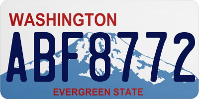 WA license plate ABF8772