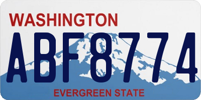 WA license plate ABF8774