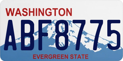 WA license plate ABF8775