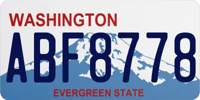 WA license plate ABF8778