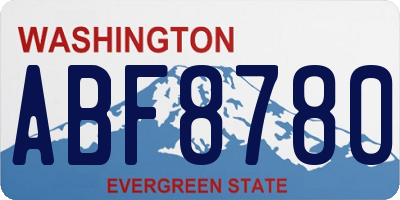 WA license plate ABF8780
