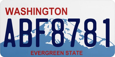 WA license plate ABF8781