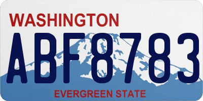 WA license plate ABF8783