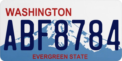 WA license plate ABF8784