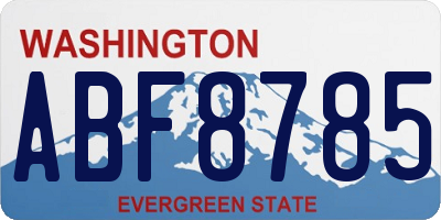 WA license plate ABF8785