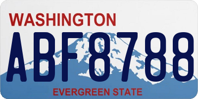 WA license plate ABF8788
