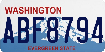 WA license plate ABF8794