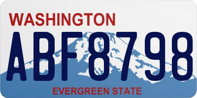 WA license plate ABF8798