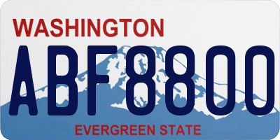 WA license plate ABF8800