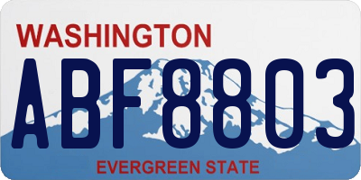 WA license plate ABF8803