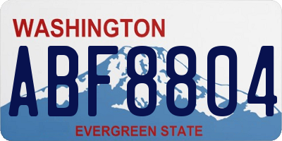 WA license plate ABF8804