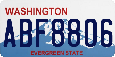 WA license plate ABF8806