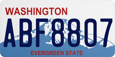 WA license plate ABF8807