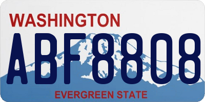 WA license plate ABF8808
