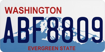 WA license plate ABF8809