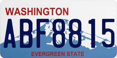 WA license plate ABF8815