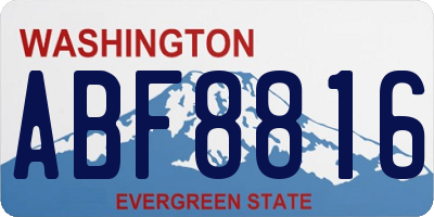 WA license plate ABF8816