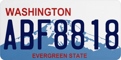 WA license plate ABF8818