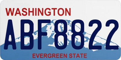 WA license plate ABF8822