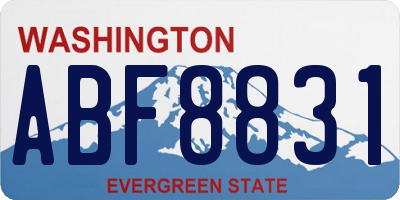 WA license plate ABF8831