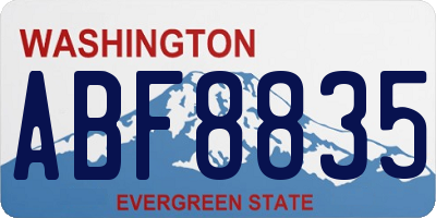 WA license plate ABF8835
