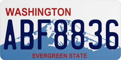 WA license plate ABF8836