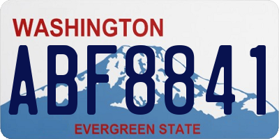 WA license plate ABF8841