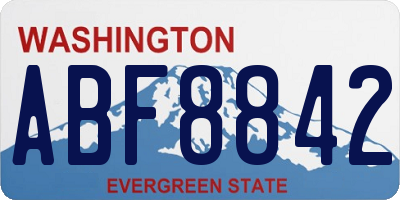 WA license plate ABF8842