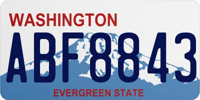 WA license plate ABF8843
