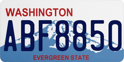 WA license plate ABF8850