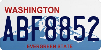 WA license plate ABF8852