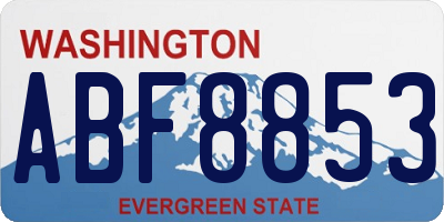 WA license plate ABF8853