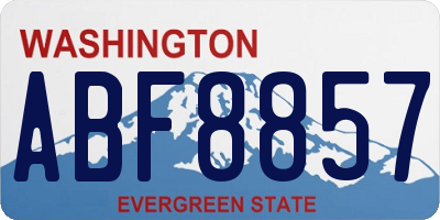 WA license plate ABF8857