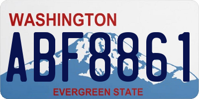 WA license plate ABF8861