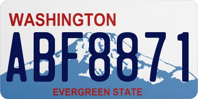 WA license plate ABF8871