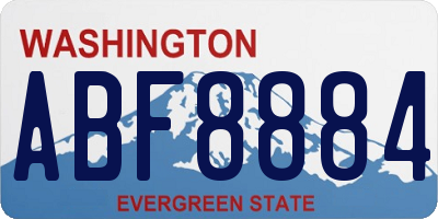 WA license plate ABF8884